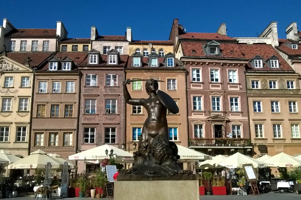 The capital of the warsaw mermaid monuments