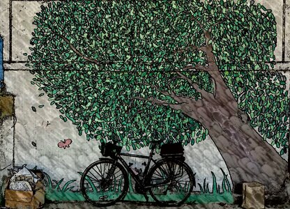 Painting design bicycle