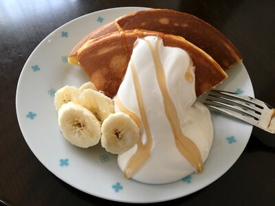 Pancake banana snack photo