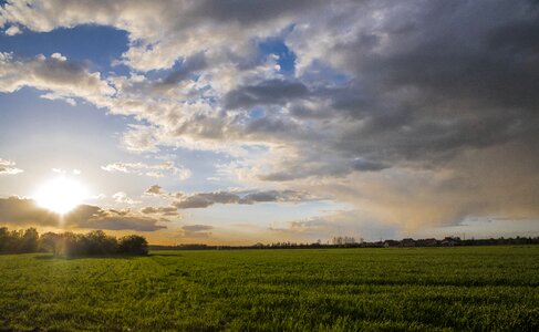 Sunset clouds landscape photo