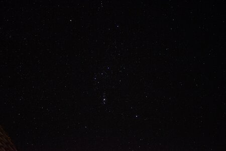 Night sky star orion's belt photo