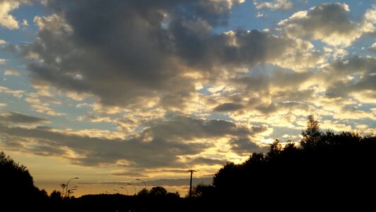 Sunset landscape silhouette