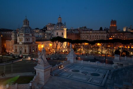 City in the evening venice square