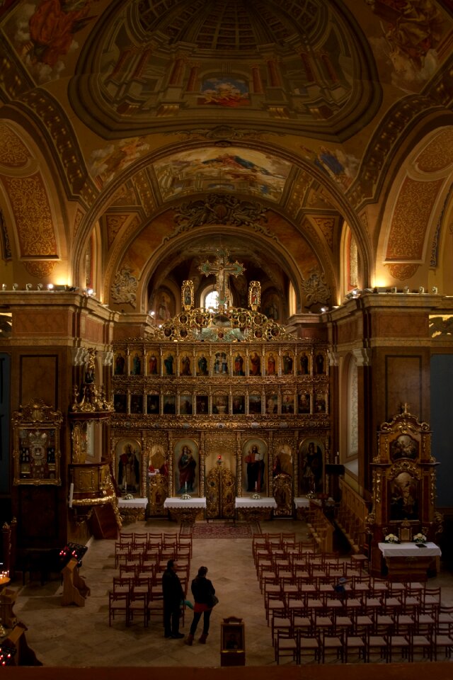 Church interior iconostasis weeping madonna