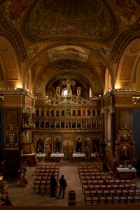 Church interior iconostasis weeping madonna