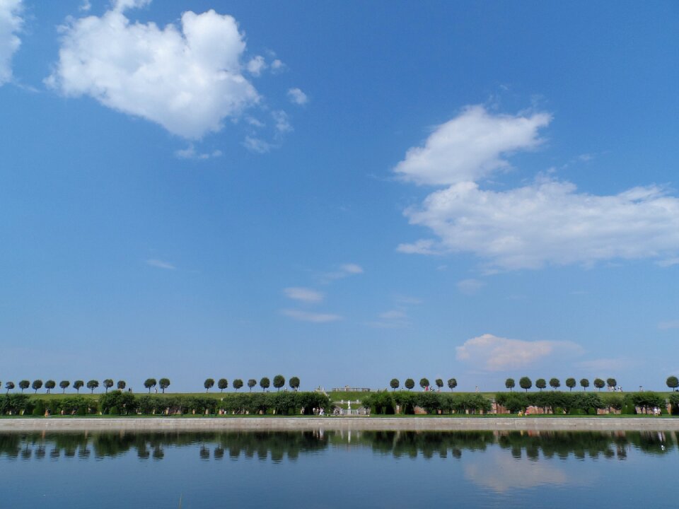 Sky trees water photo