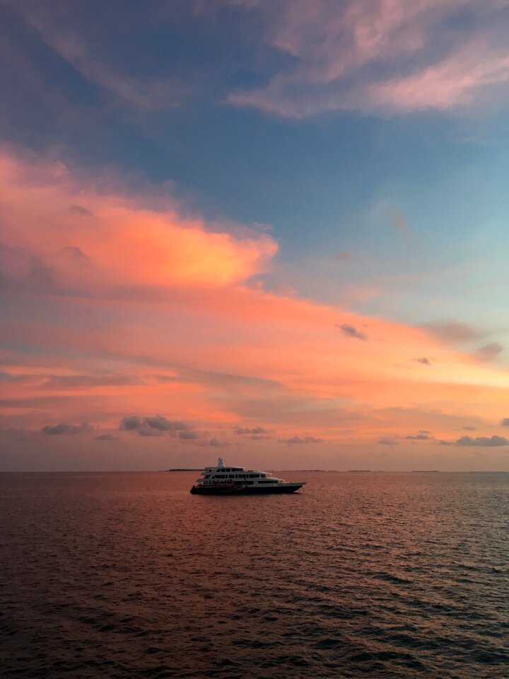 Sunset the sea red