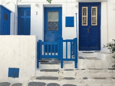 Greece blue house