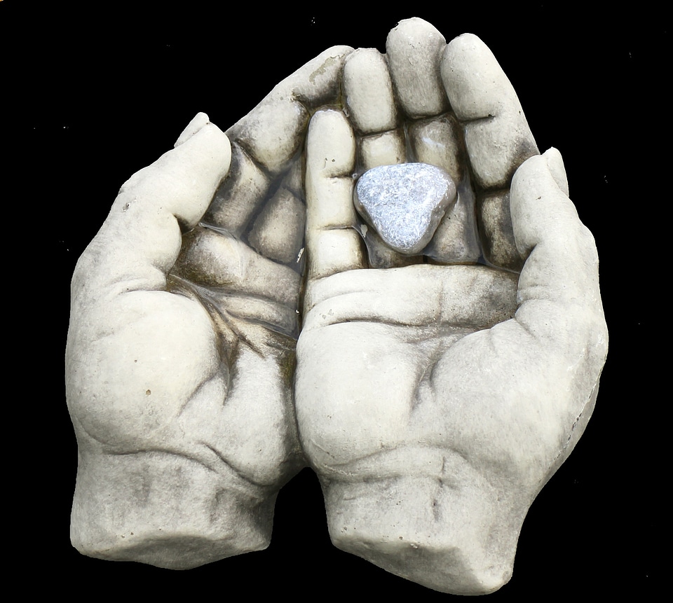 Stone figure sculpture give