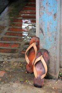 Monks flip flops buddhism photo