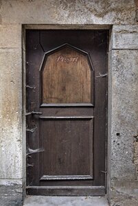 Old door wood house entrance photo