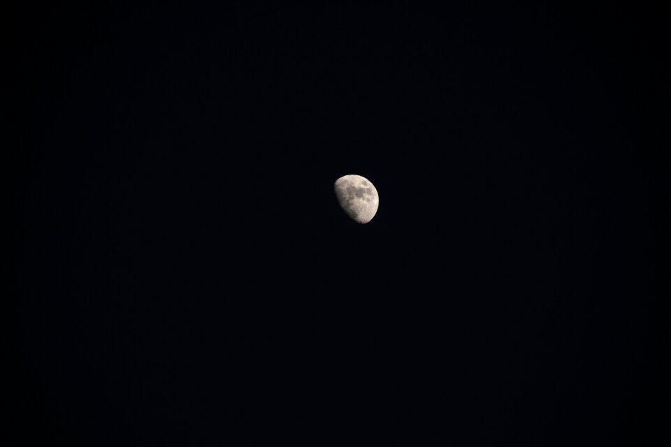 Black sky moonlight