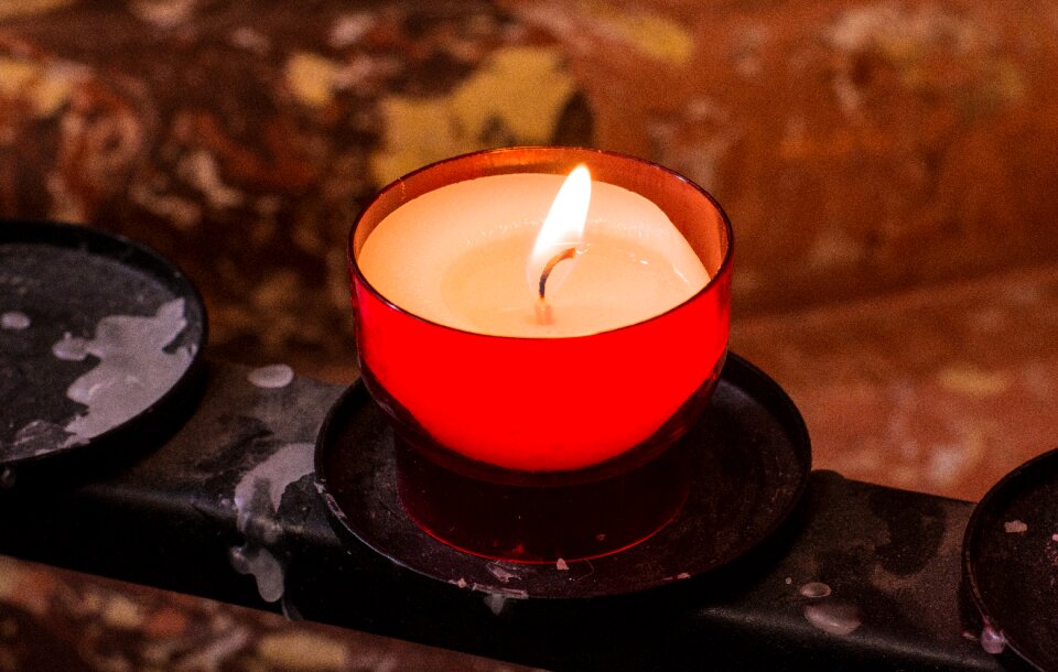 Church candlelight shining