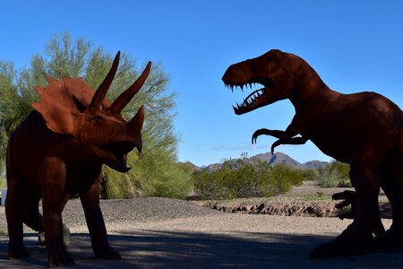 Metal figure dinosaurs