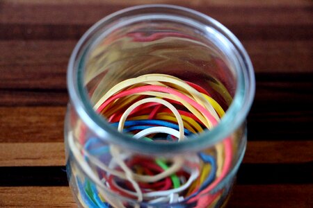 Rubber band red blue