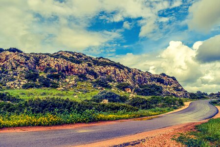 Road landscape cloudy