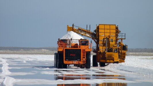 Mexico heavy machinery salt harvest photo