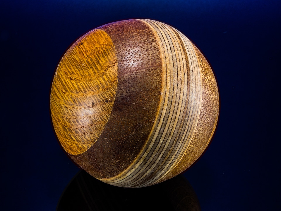 Wooden ball turned hand labor
