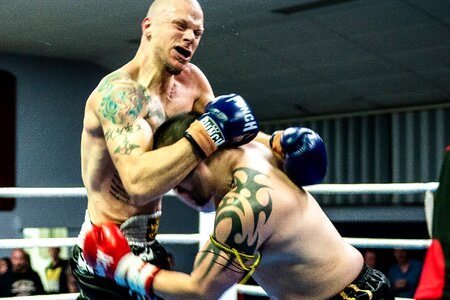 Boxing kick fighter photo
