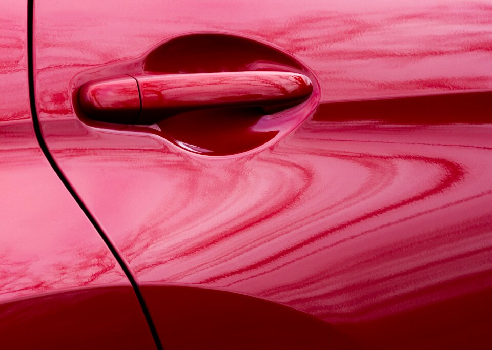 Handle automobile reflection photo