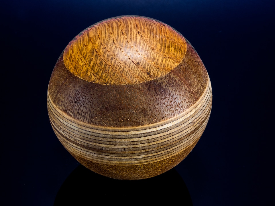 Wooden ball turned hand labor