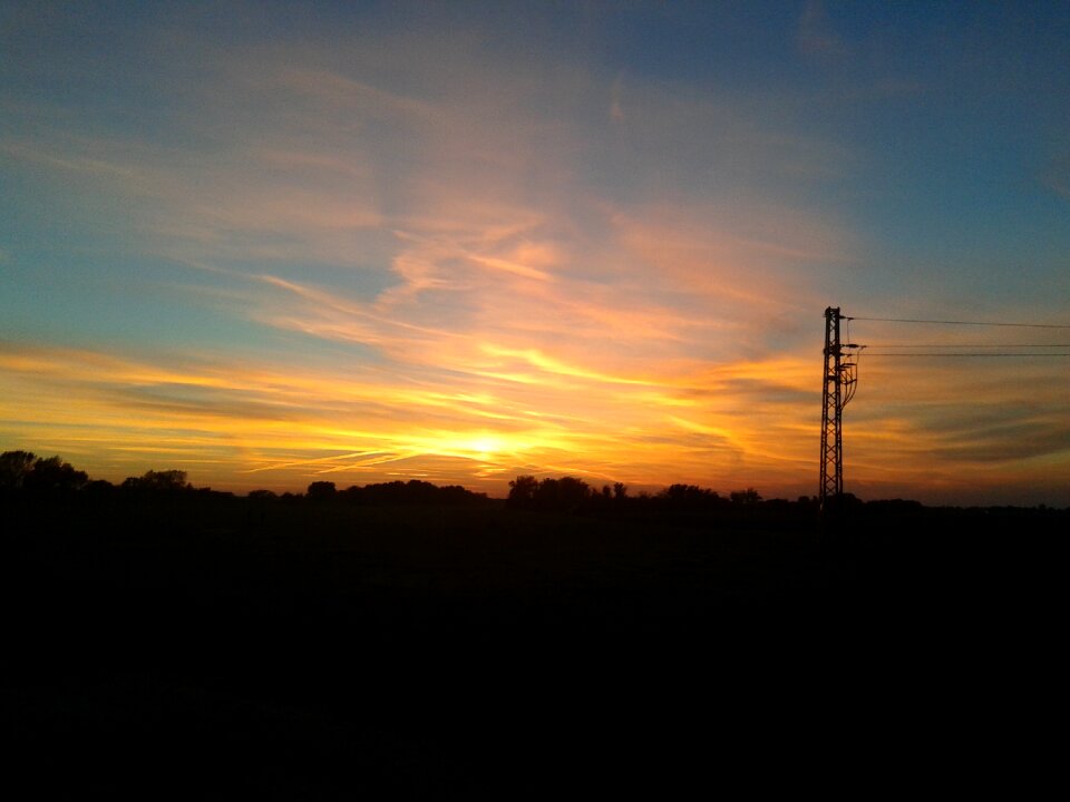 Landscape contrast sunset