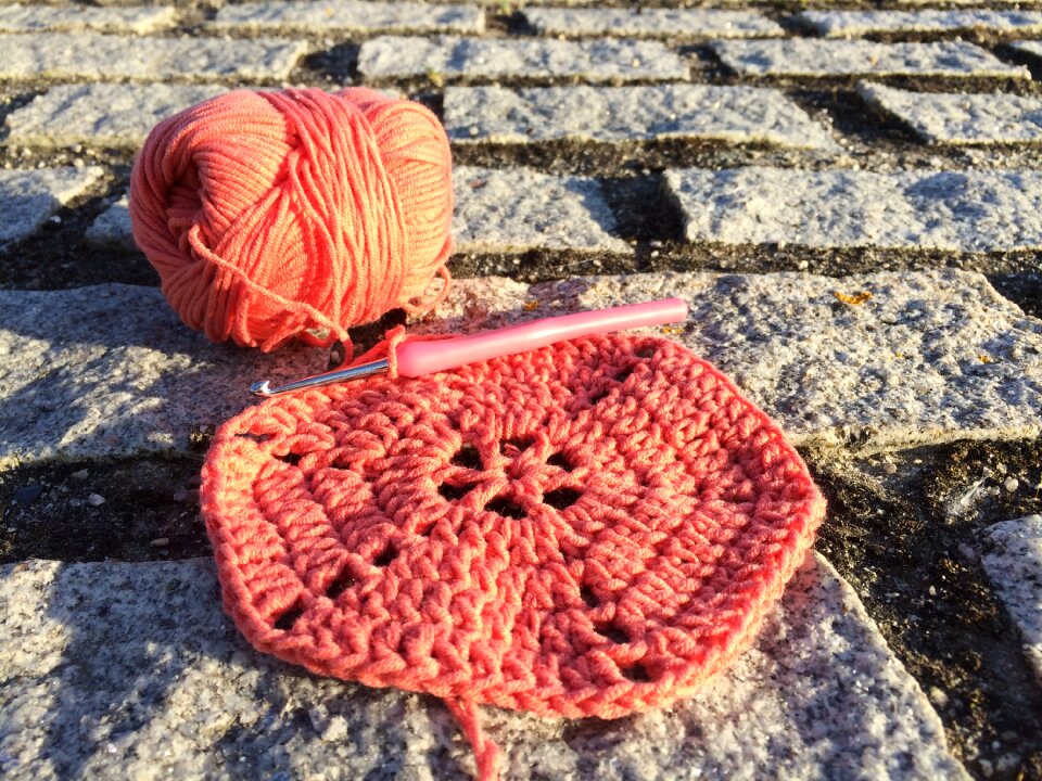 Thread crochet needles ball of wool