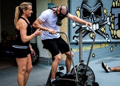 Gasmask fitness hardcore training photo