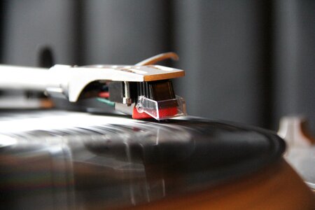 Retro vintage turntable photo