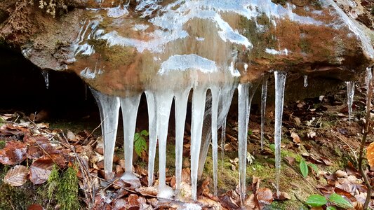 Winter rock nature photo