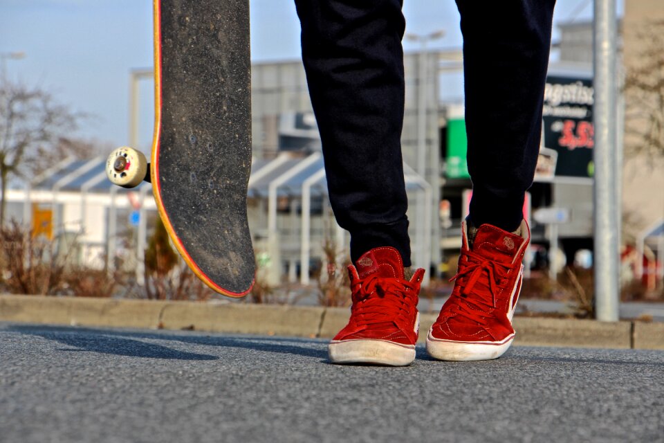 Skateboard style young man