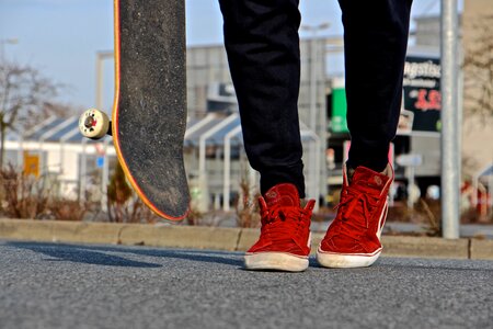 Skateboard style young man