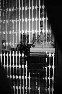 Reflection black and white photo