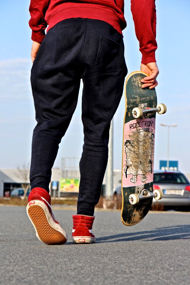 Skateboard style young man