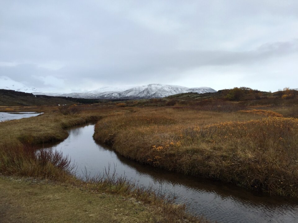 Mountain snow autumn photo