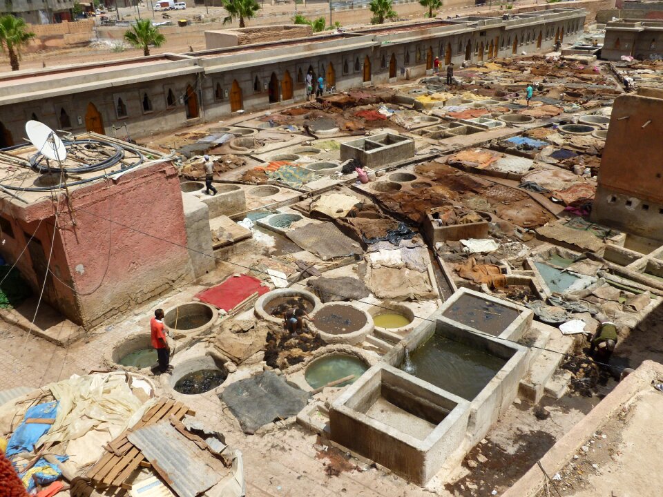 Morocco tannery leather