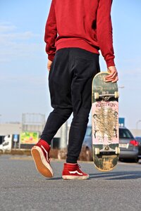 Skateboard style young man