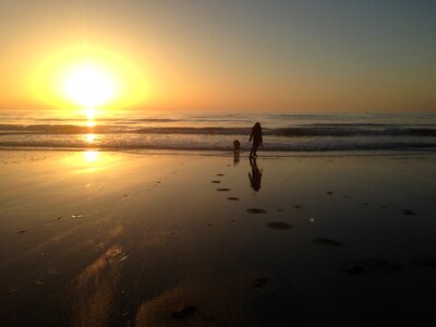 Beach sand sunset photo