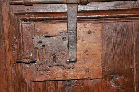 Wood old door key photo