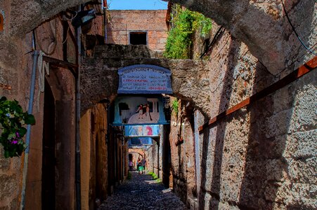 Narrow alley rhodhos rhodhos-old town photo