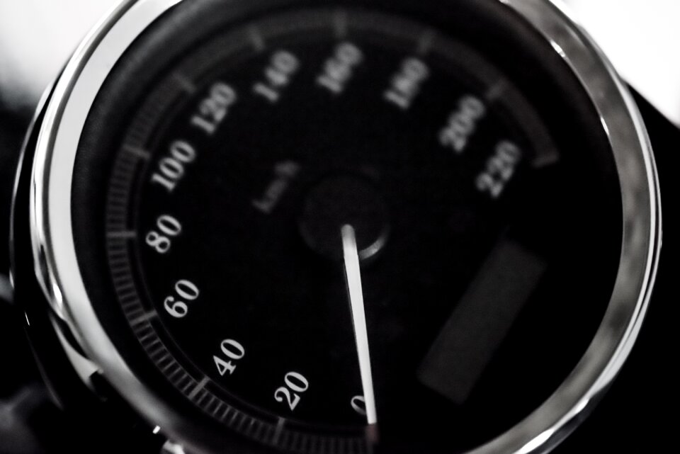 Black white motorcycle race