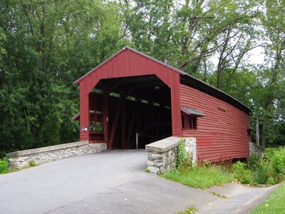 Historic green bridge photo