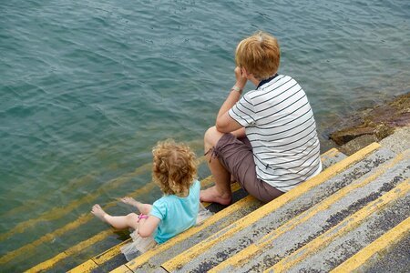 Family water contemplation photo