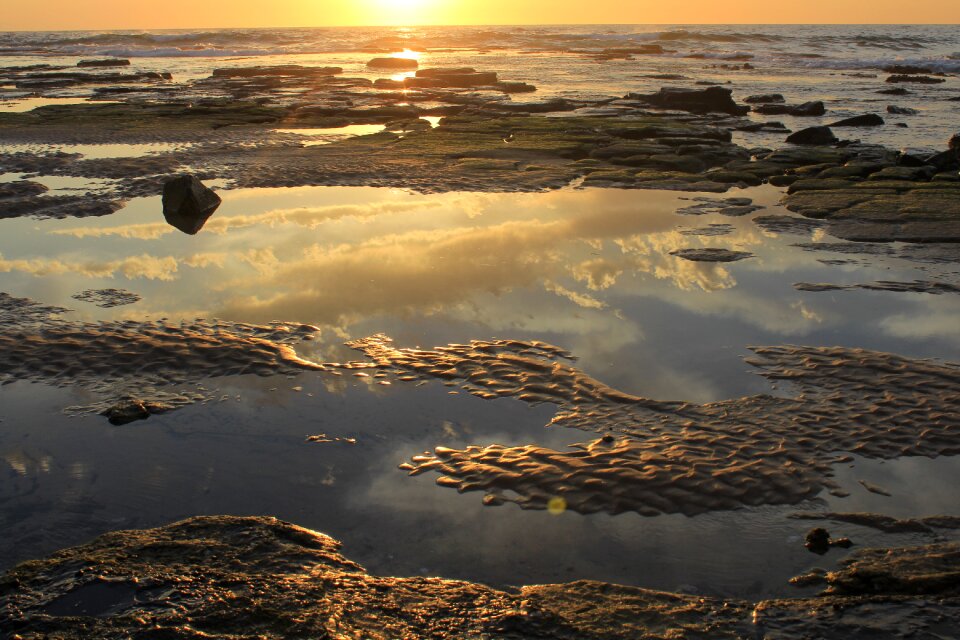 Sand beach reflection