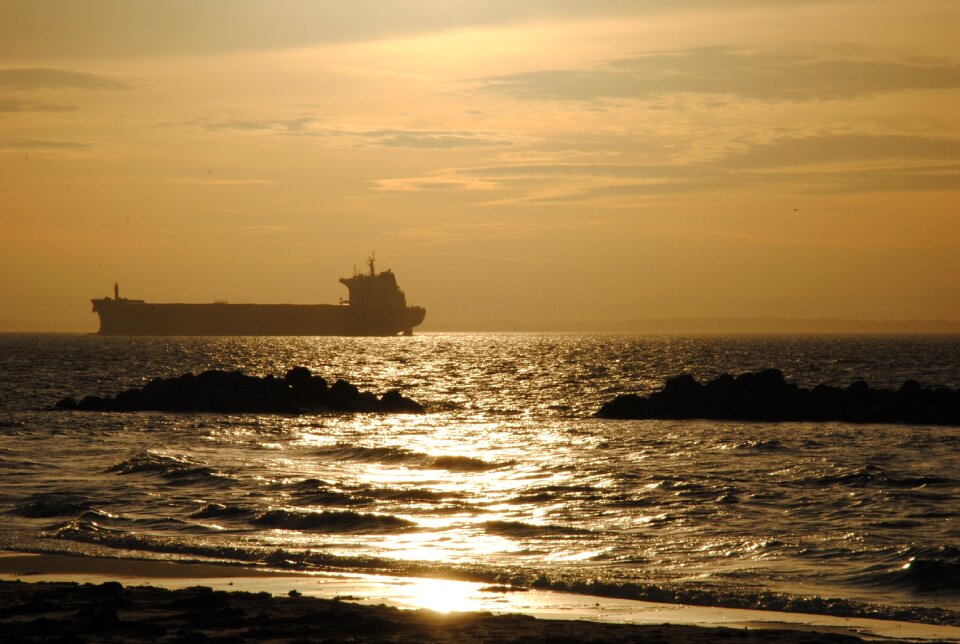 Backlight coastal sunset