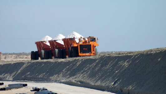 Mexico salt transport heavy machinery photo