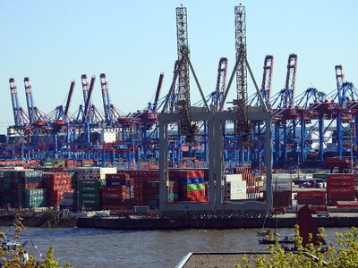 Cranes container terminal hamburg photo