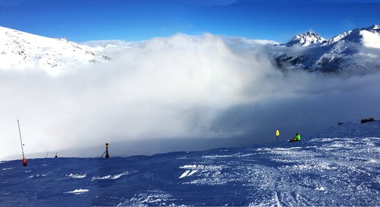 Winter sports clouds blue