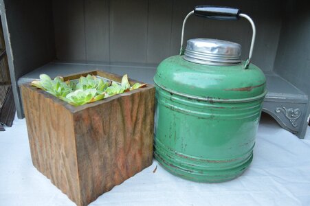 Vintage camper thermos old photo