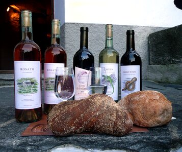 Bread red wine rose